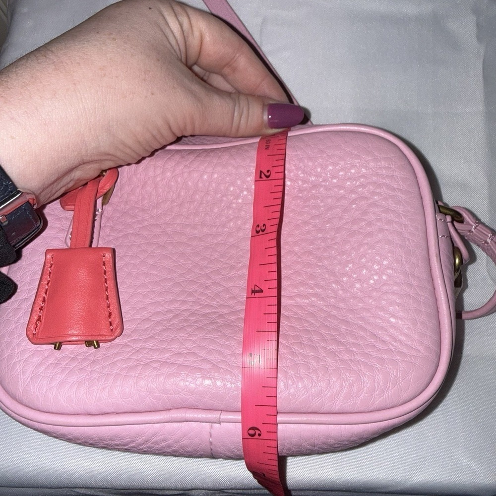 J CREW Signet Crossbody Bag Purse Pink Italian Pebbled Leather Lock Key EUC - Picture 16 of 16